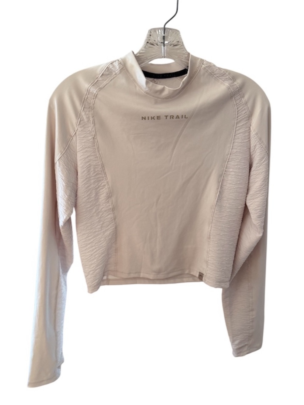 Nike Trail Dri-FIT Long-Sleeve Crop Running Top Light Beige Sz M EUC